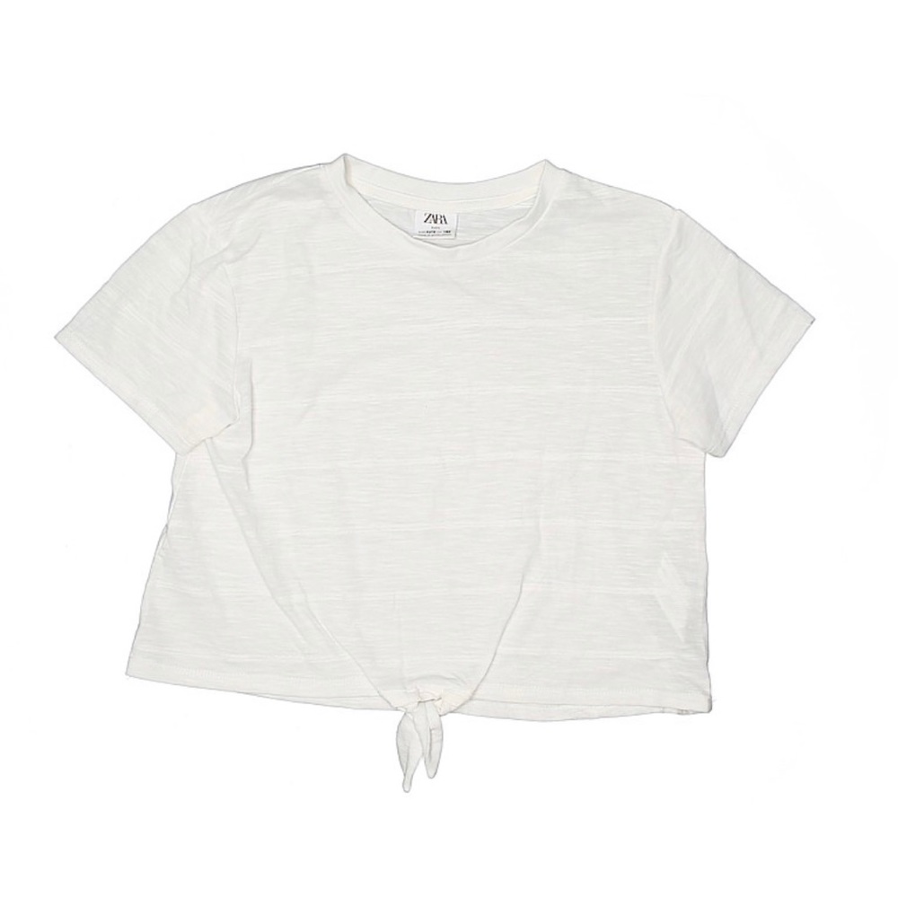 ZARA Striped Short Sleeve Top with front knot